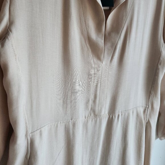 *NWT* Massimo Dutti Sand Polo Collar Dress - Sz M - Picture 7 of 13